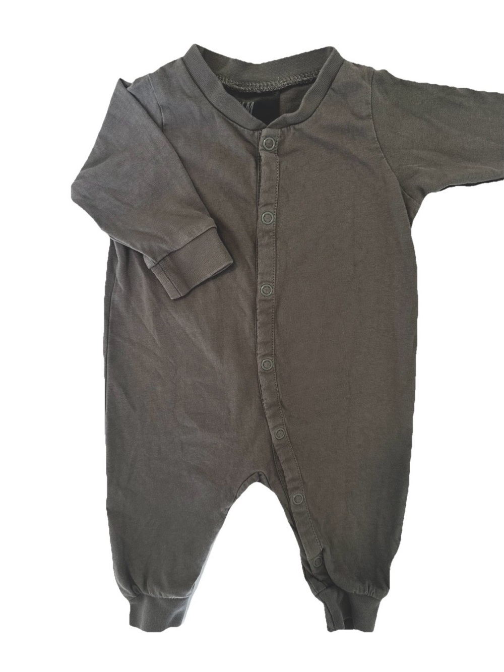 H&M Charcoal Gray Long-Sleeve Footed One-Piece